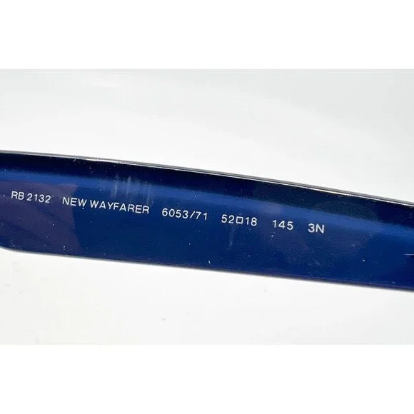 Ray-Ban RB 2132 New Wayfarer Blue Clear Eyeglass Frames 52-18 145 Italy 6053/71